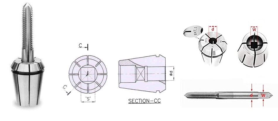 ER Tap Collet with dimensions from ToolsEngg