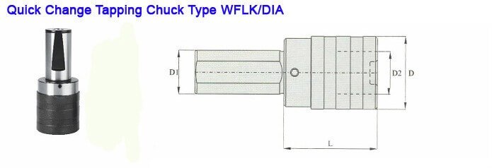 DIA 1'' TWFLK1 Cylindrical Quick Change tapping Attachment