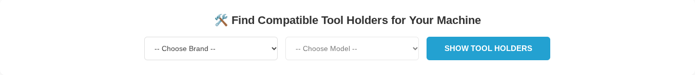 Find comparable tool holders for your machine