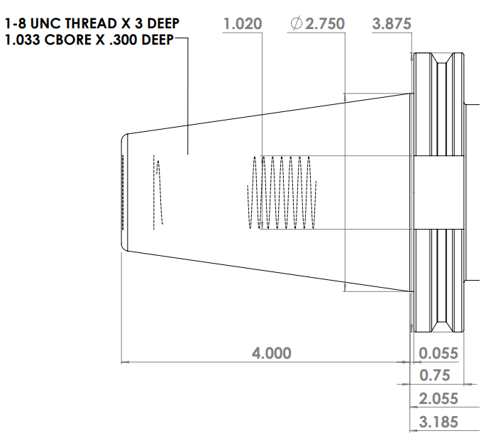 CAT50 Face Contact Tool Holder Taper Technical Information