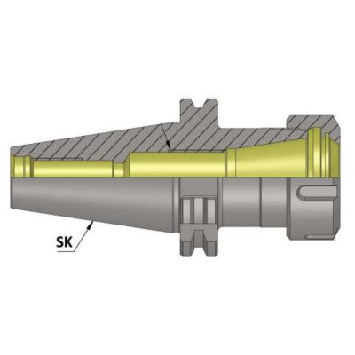 SK50 ER16 100 ER Collet Chuck (AD) (Balanced to G6.3 15000 RPM) (DIN 6499) SK50 ER Collet Chuck