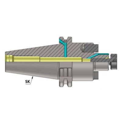 SK40 FMH-K16 200 Face Mill Holder-Through Coolant (AD+B) (Balanced to G 6.3 15000 RPM) (DIN 6357)