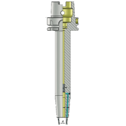 HSK-A 63 SFH03 200 Extra Long Length Shrink Fit Holder With Face Coolant Channel (FCC) Balanced to 2.5G 25,000 RPM (DIN 69893-1)