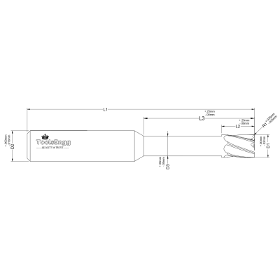 CORNER RADIUS - LONG REACH - METRIC CORNER RADIUS - LONG REACH - METRIC