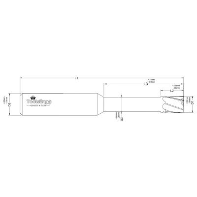 SQUARE END MILL - LONG REACH - METRIC SQUARE END MILL - LONG REACH - METRIC