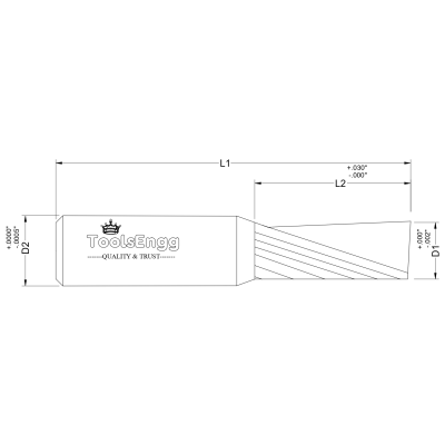 PLASTIC CUTTING END MILL - SQUARE, 1 FLUTE PLASTIC CUTTING END MILL - SQUARE, 1 FLUTE