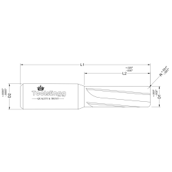 PLASTIC CUTTING END MILL - CORNER RADIUS, 2 FLUTE PLASTIC CUTTING END MILL - CORNER RADIUS, 2 FLUTE
