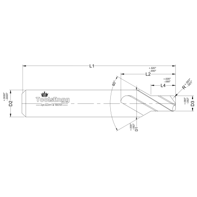 STEPPED END MILL - CORNER RADIUS              