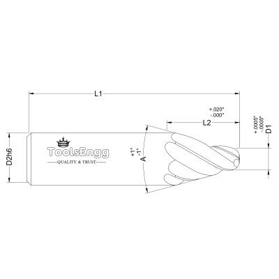 TAPERED BALL END MILL