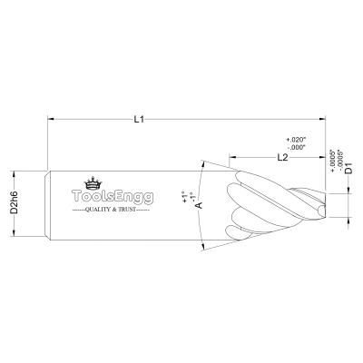 TAPERED SQUARE END MILL