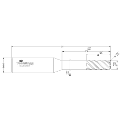 V-HELIX CORNER RADIUS END MILL - LONG REACH V-HELIX CORNER RADIUS END MILL - LONG REACH
