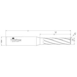 VARIABLE PITCH END MILL FOR TITANIUM ALLOYS - CORNER RADIUS VARIABLE PITCH END MILL FOR TITANIUM ALLOYS - CORNER RADIUS