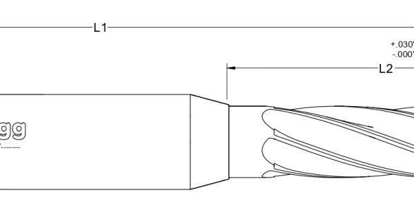 VARIABLE PITCH END MILL FOR TITANIUM ALLOYS - SQUARE