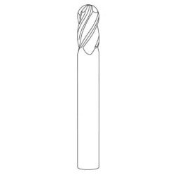 Ball nose endmills for HRC 65 materials