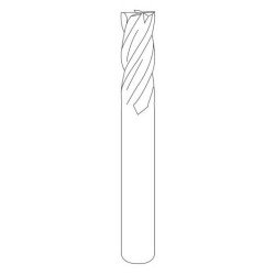 Square endmills for HRC 65 materials
