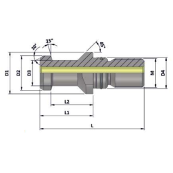 BT40 15° PULL STUD WITHOUT HOLE (DIN 69872-A) BT40 15° PULL STUD WITHOUT HOLE (DIN 69872-A)