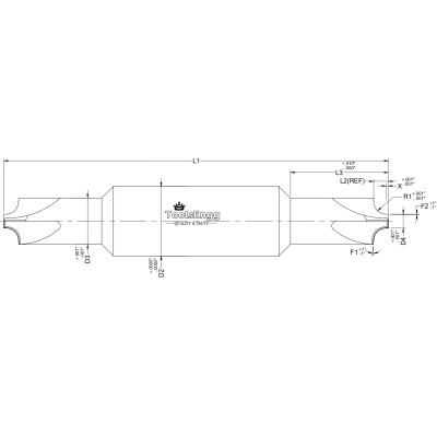 CORNER ROUNDING END MILL - DOUBLE END LONG REACH Double Ended, Long Reach