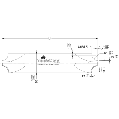 CORNER ROUNDING END MILL - DOUBLE END Double Ended CORNER ROUNDING END MILL - DOUBLE END Double Ended