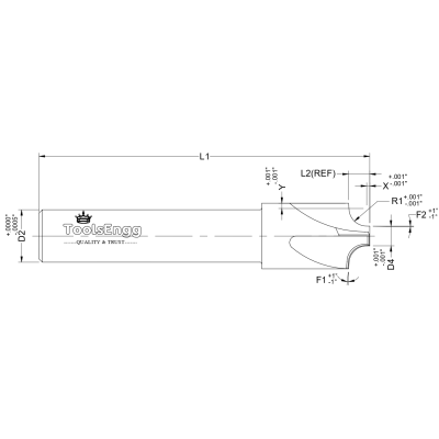 CORNER ROUNDING END MILL - REDUCED SHANK Reduced Shank