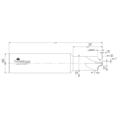 CORNER ROUNDING END MILL - SINGLE END LONG REACH Long Reach CORNER ROUNDING END MILL - SINGLE END LONG REACH Long Reach