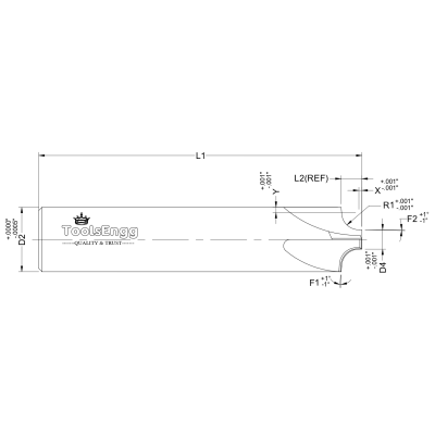 CORNER ROUNDING END MILL - SINGLE END Single Ended