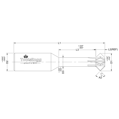 DOUBLE ANGLE SHANK CUTTER - STANDARD Standard Double Angle Shank Cutters