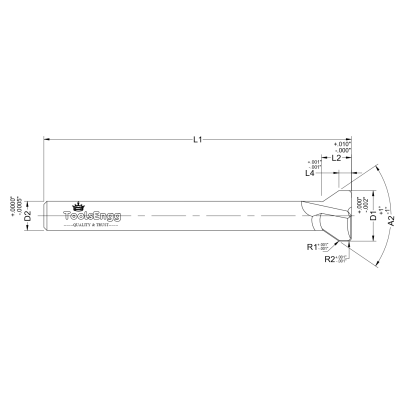 DOVETAIL CUTTER - CORNER FLAT REDUCED SHANK Reduced Shank Dovetail Cutters