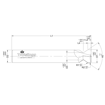 DOVETAIL CUTTER - CORNER FLAT Standard Dovetail Cutters