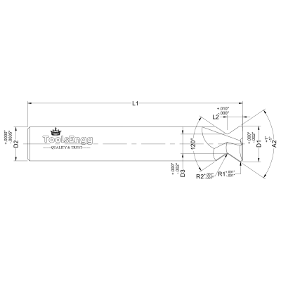 DOVETAIL CUTTER - NECK RADIUS Standard Dovetail Cutters