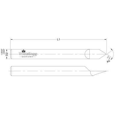 ENGRAVING CUTTER - POINTED, T-STYLE Half Round