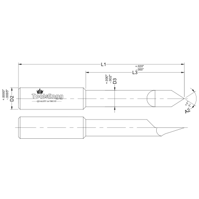 ENGRAVING CUTTER - POINTED LONG REACH Long Reach