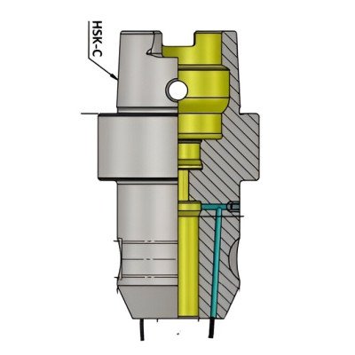 HSK-C 63 WE 14 075 Weldon Type Holder Face Coolant Channel (DIN 69893 - 1)
