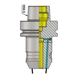 HSK-E 50 WN 06 065 Weldon Type Holder (Face Coolant Channel)  (Balanced to 2.5G 25000 RPM) (DIN 69893 - 5)