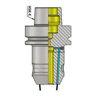HSK-E 63 WN 14 080 Weldon Type Holder (Face Coolant Channel)  (Balanced to 2.5G 25000 RPM) (DIN 69893 - 5)