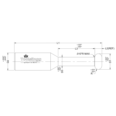 KEYSEAT CUTTER - CONVEX FULL RADIUS Straight Fluted