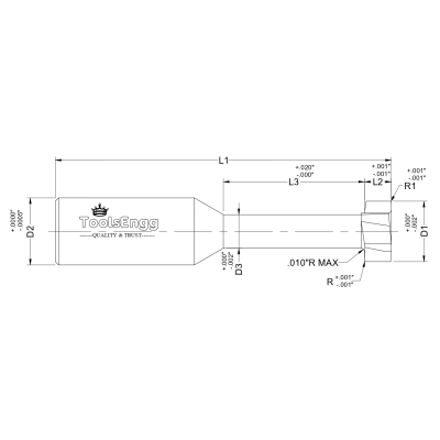 KEYSEAT CUTTER - STAGGERED Straight Fluted