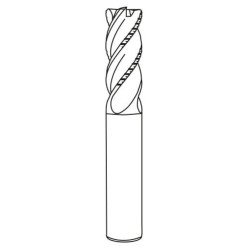 Rough square endmills for component HRC 60