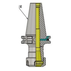SK40 ER16 070 ER Collet Chuck (AD+B) (Balanced to G2.5 25000 RPM) (DIN 6499)