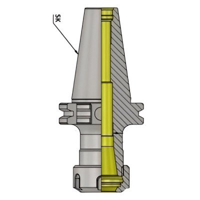 SK50 ER20 070 ER Collet Chuck (AD) (Balanced to G2.5 25000 RPM) (DIN 6499)