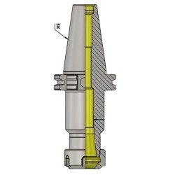 SK40 ER16 100 ER Collet Chuck (AD) (Balanced to G2.5 25000 RPM) (DIN 6499)