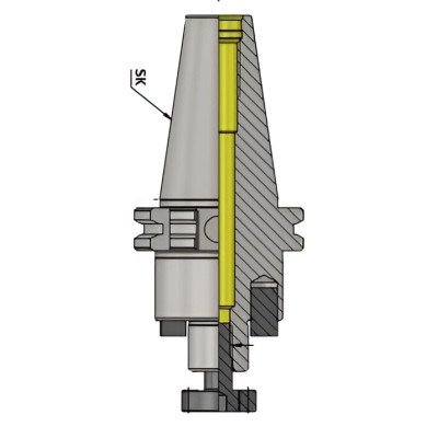 SK40 FMH32 055 Face Mill Holder (AD) (Balanced to G 2.5  25000 RPM) (DIN 6357)