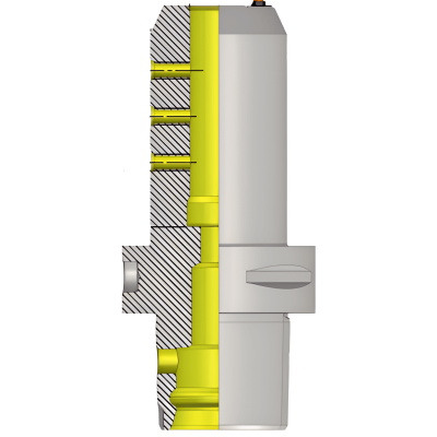 Polygonal Shank T8 SLA25 100 Side Lock Through Coolant  (Balanced to G2.5 25000 RPM) (ISO 26623-1) (Compatible with Capto® Style C8)