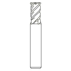 Square endmill with Corner radius for component HRC 60