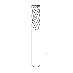 D1.0 x 3FL x 50OAL x 4SHK x Z4 Square End Mill for Component HRC 55