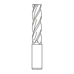 D1.0 x 3FL x 50OAL x 4SHK x Z4 Square End Mill for Stainless Steel HRC 53