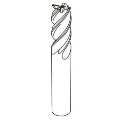 D6.0 x 9FL x 50OAL x 6SHK x Z4 Square Endmill with variable helix depending on component material for Medium Length