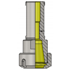 DIA 5/8" ER 11 L 100 ER Cylindrical Collet Chuck With Slotted Nut