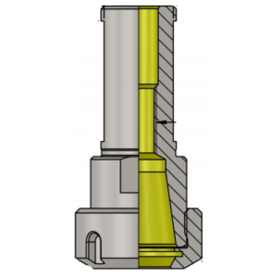 DIA 5/8" ER 11 L 100 ER Cylindrical Collet Chuck With Slotted Nut