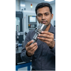 HSK-A 63 SFH06 120 Shrink Fit Holder With Coolant Jet (FCC - Face Coolant Channel) (Balanced to G2.5 25000 RPM) (DIN 69893-1)