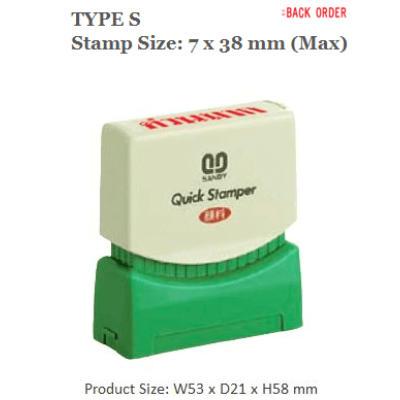 QUICKSTAMPER Type S - BACK ORDER